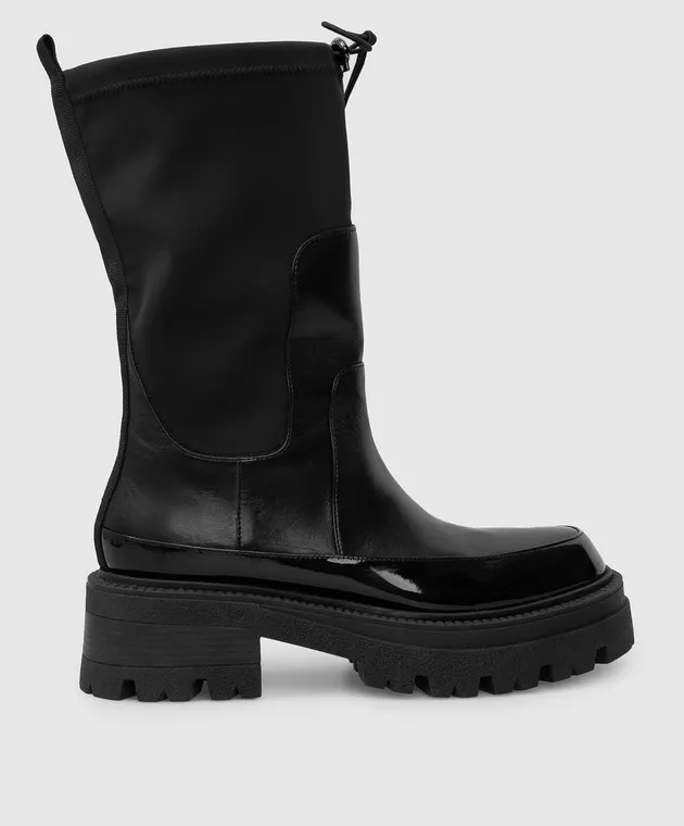 Babe Pay Pls Black leather boots