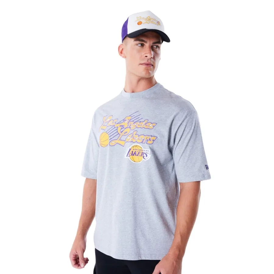  Camisetas manga corta New era Nba Script Os Tee Los Angeles Lakers Hgrcny