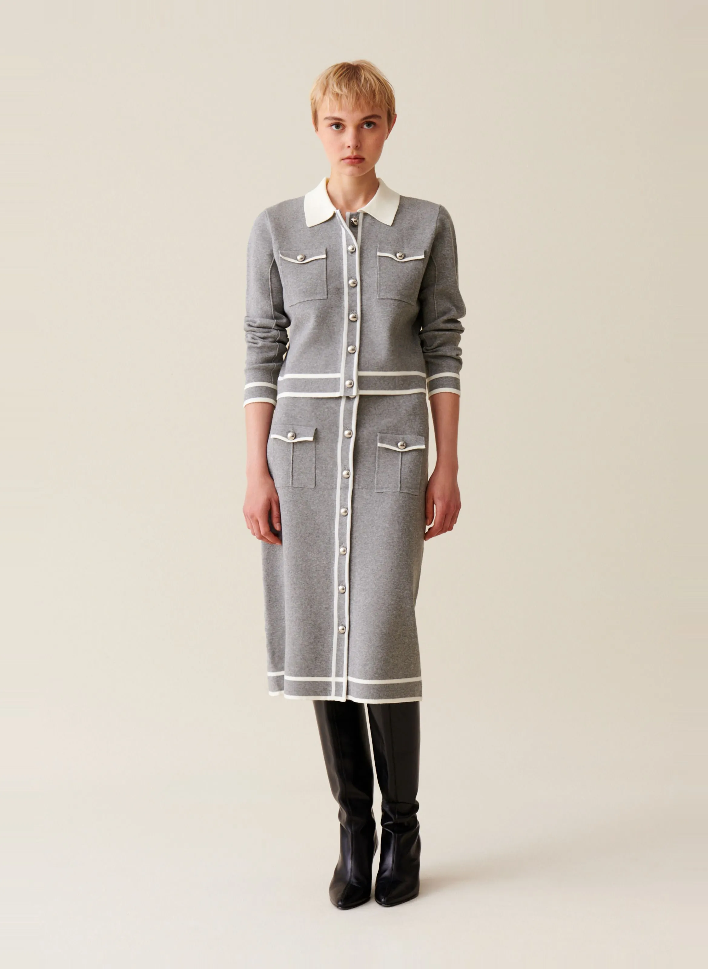 CLAUDIE PIERLOT Falda de talle alto con botones en multicolor
