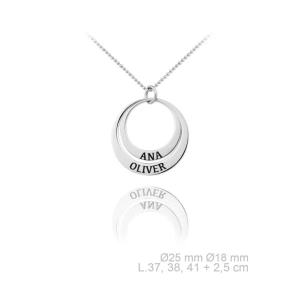 Collar en plata de Ley Dos Aros