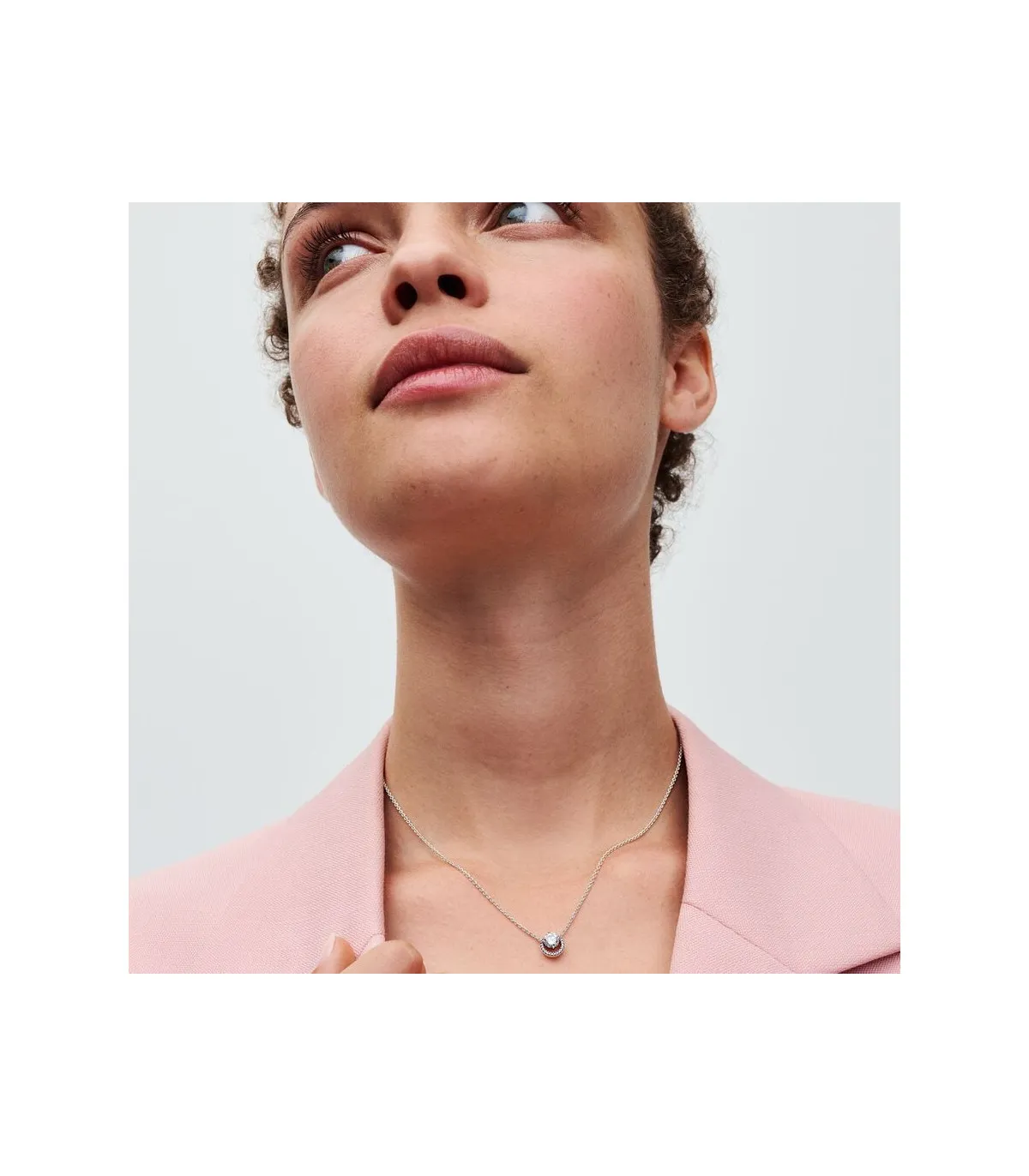 Collar Pandora Collier con colgante de halo redondo brillante - 391174C01