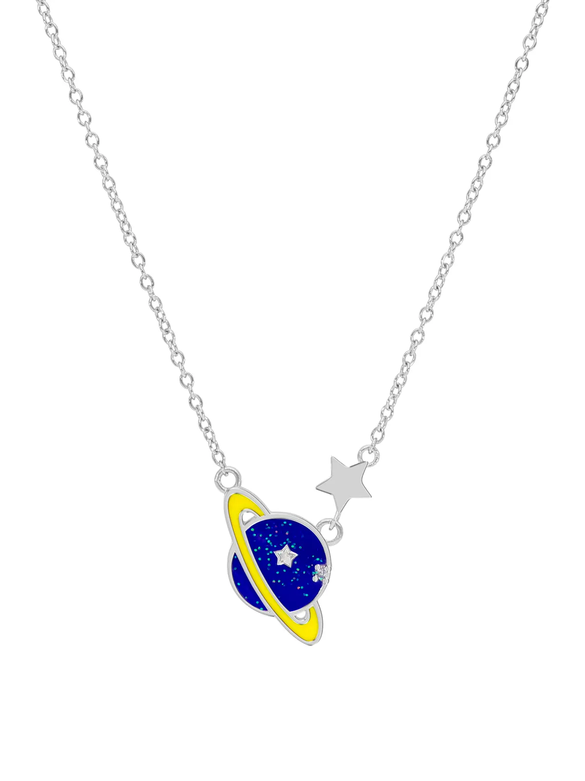 Collar Plata Planeta y Estrella D02407/BA