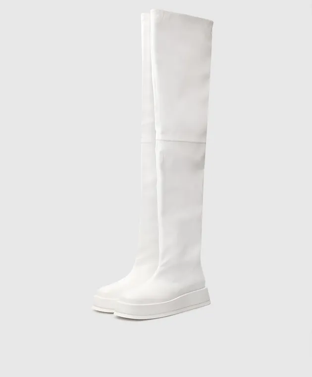 Gia Borghini Rosie 10 white over the knee boots