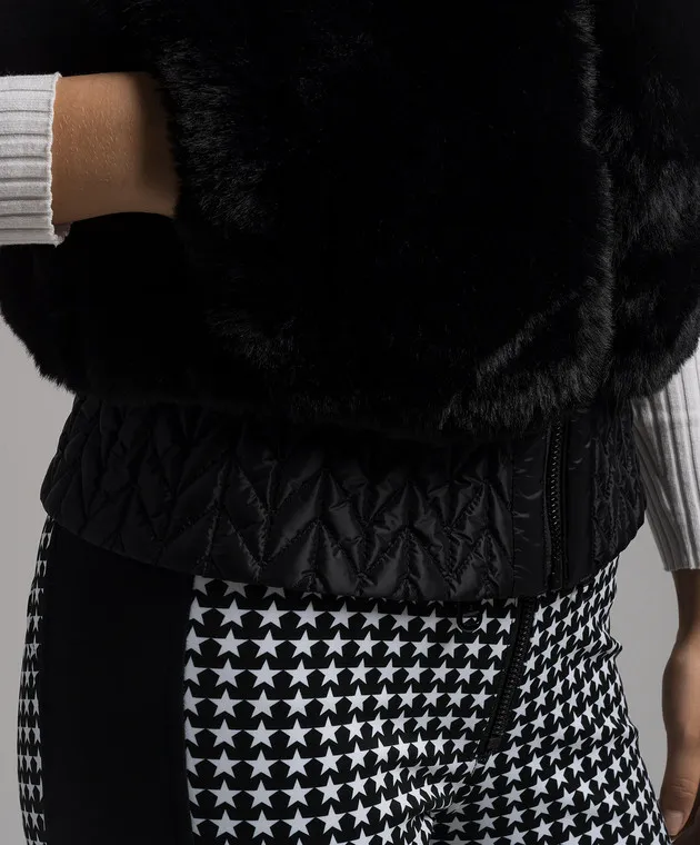Goldbergh Black Sophia vest with layering effect