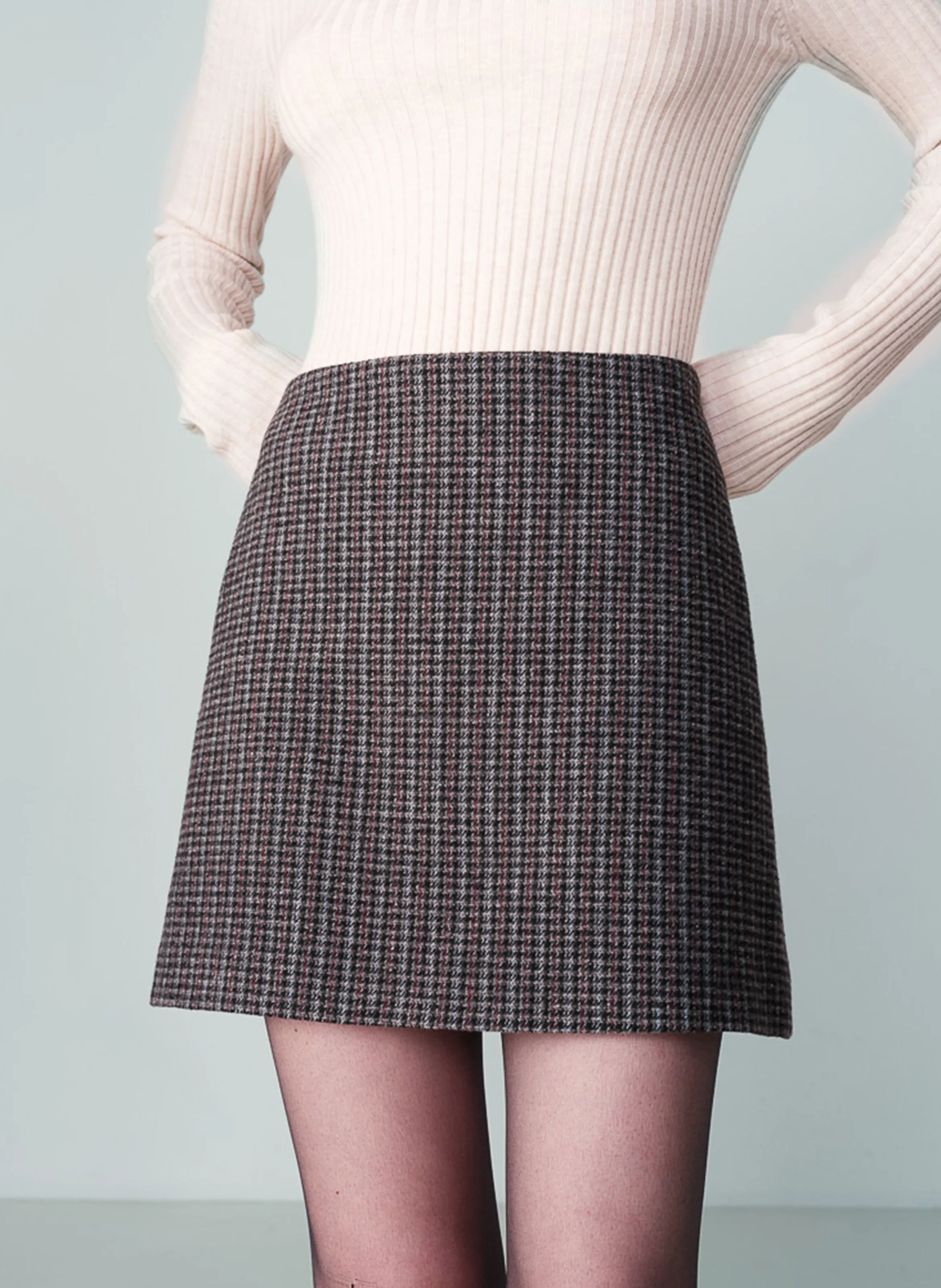 GRACE ET MILA NUTS - Falda corta a cuadros en gris