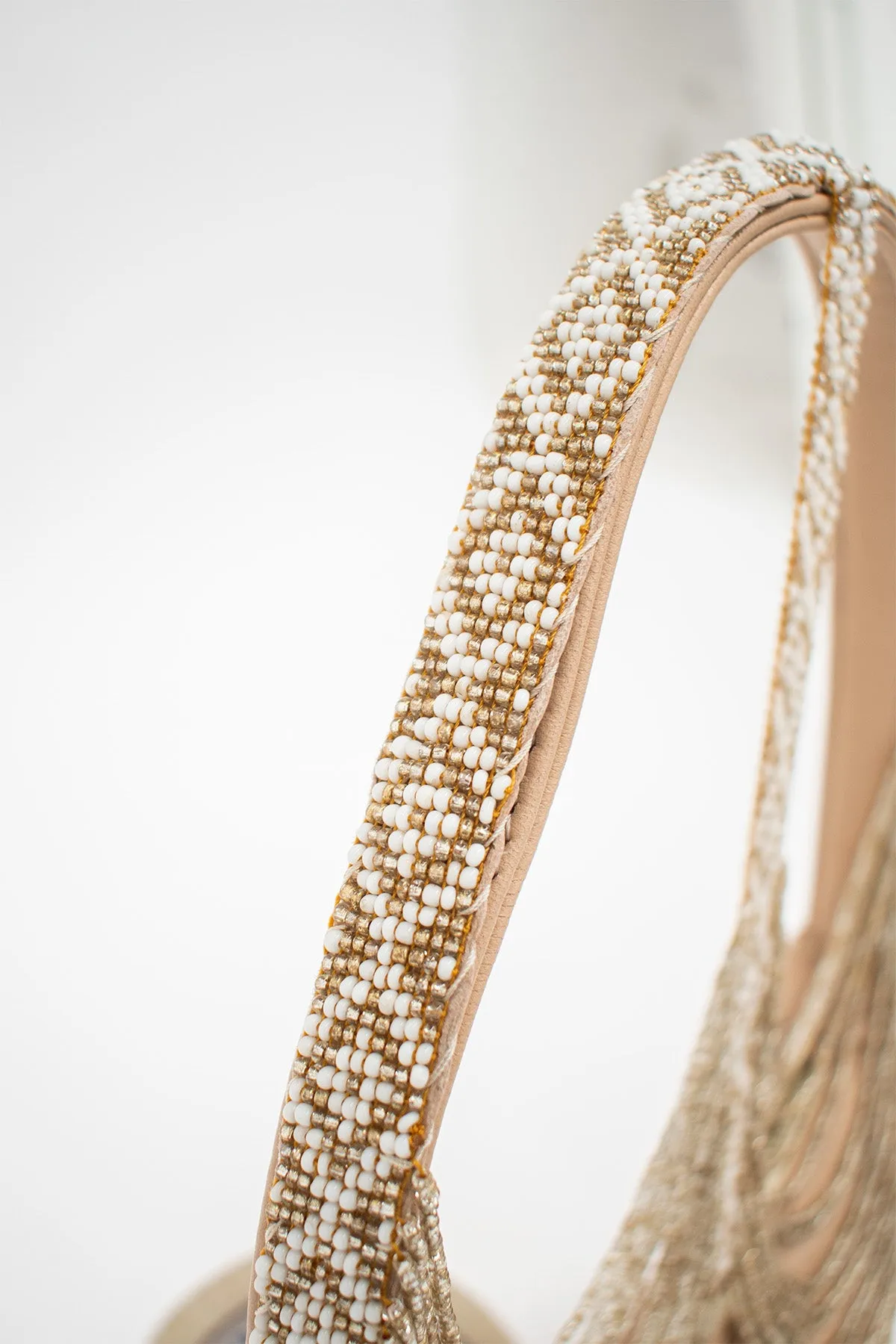 Half Moon Beaded Shoulder Bag