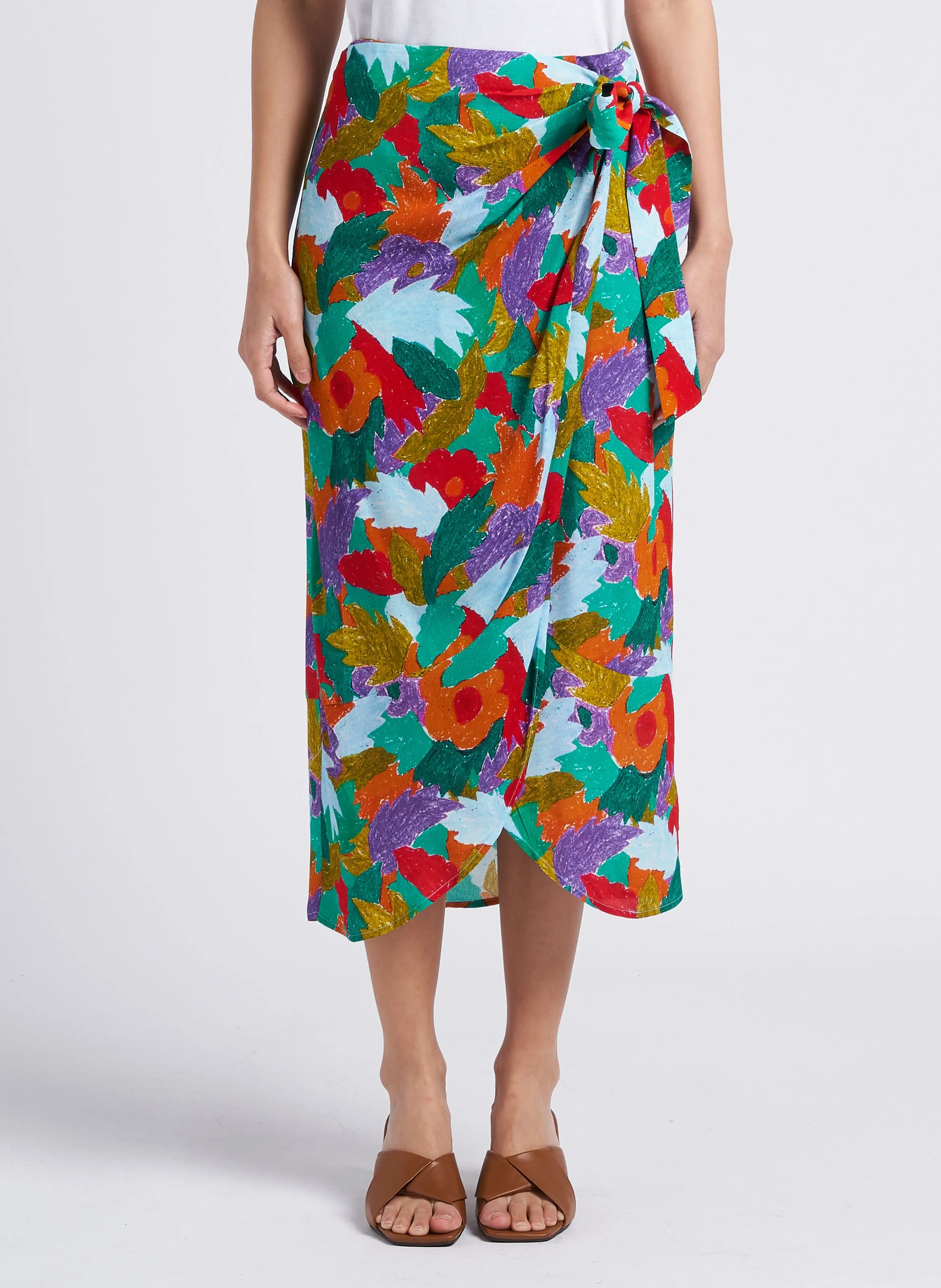 MARIE SIXTINE DADOU - Falda corta trapecio estampada en multicolor