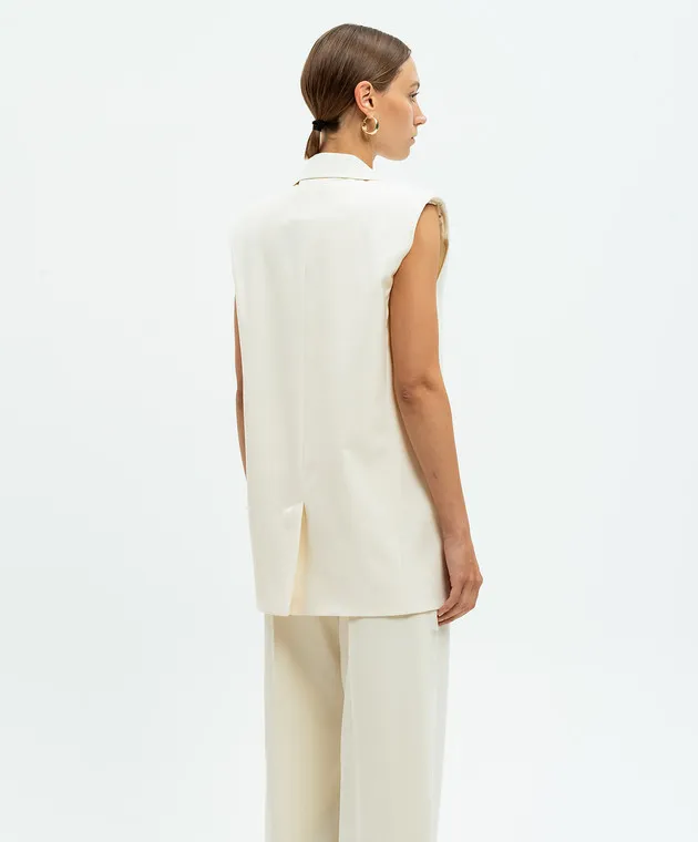Max Mara Weekend Donna beige vest made of wool