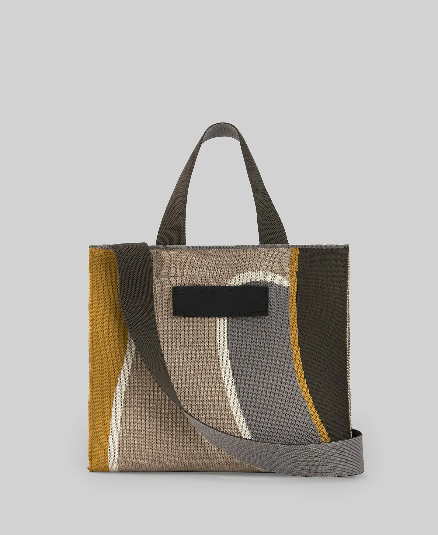 Medium printed bag in knit woman