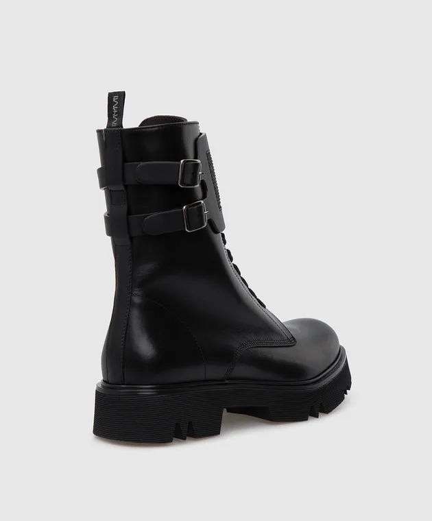 MYM Black leather Isiah boots with crystals