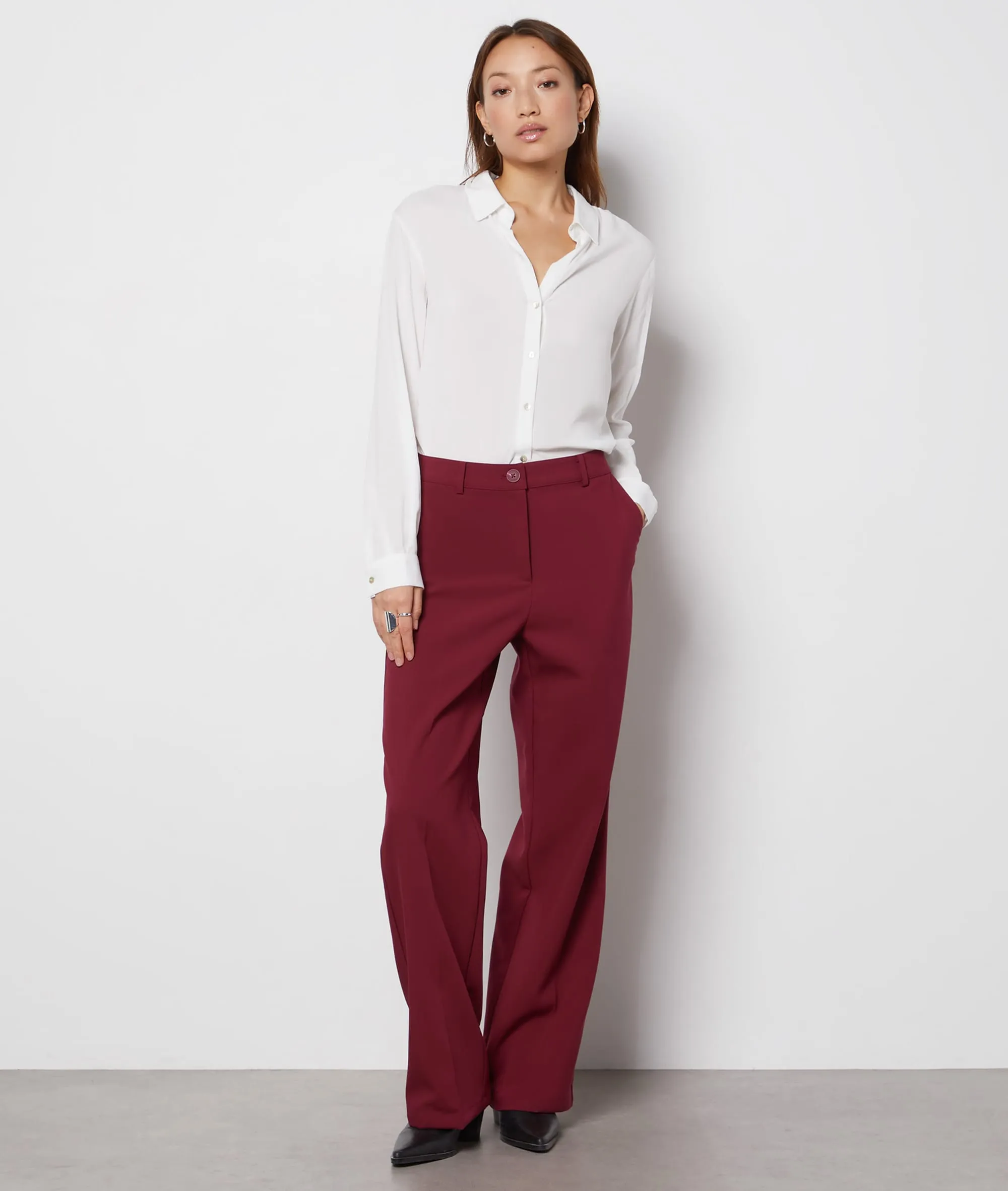 Pantalon coupe large PACO BORDEAUX GRENAT - ETAM