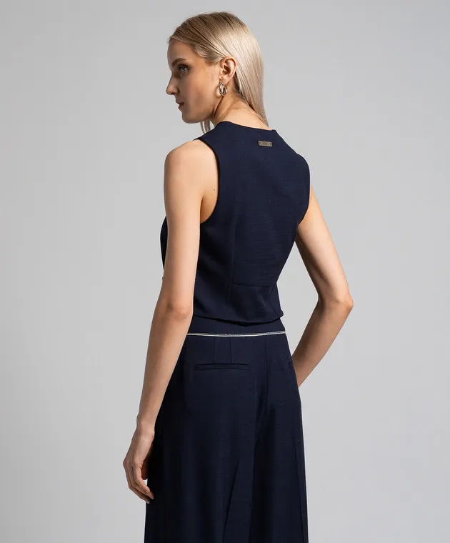 Peserico Blue vest with brand patch