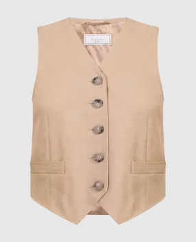 Peserico Brown vest with branded patch