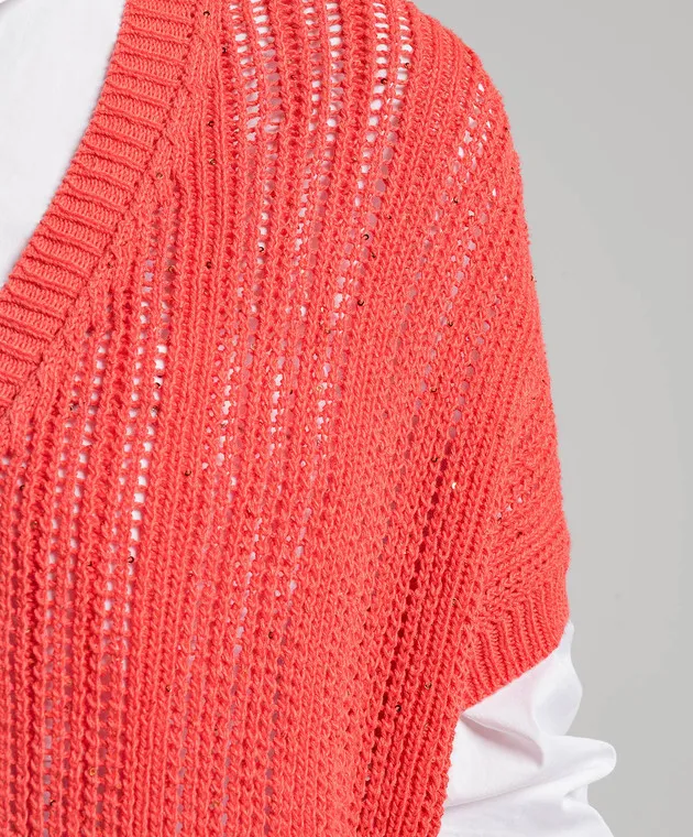 Peserico Red vest with sequins