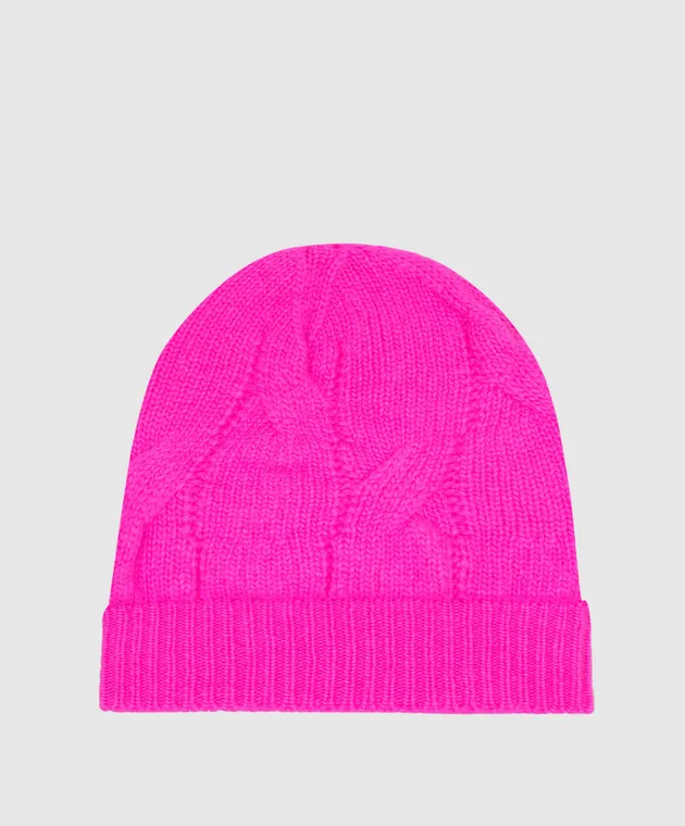 Solotre Pink hat made of wool and cashmere