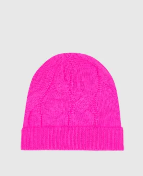 Solotre Pink hat made of wool and cashmere