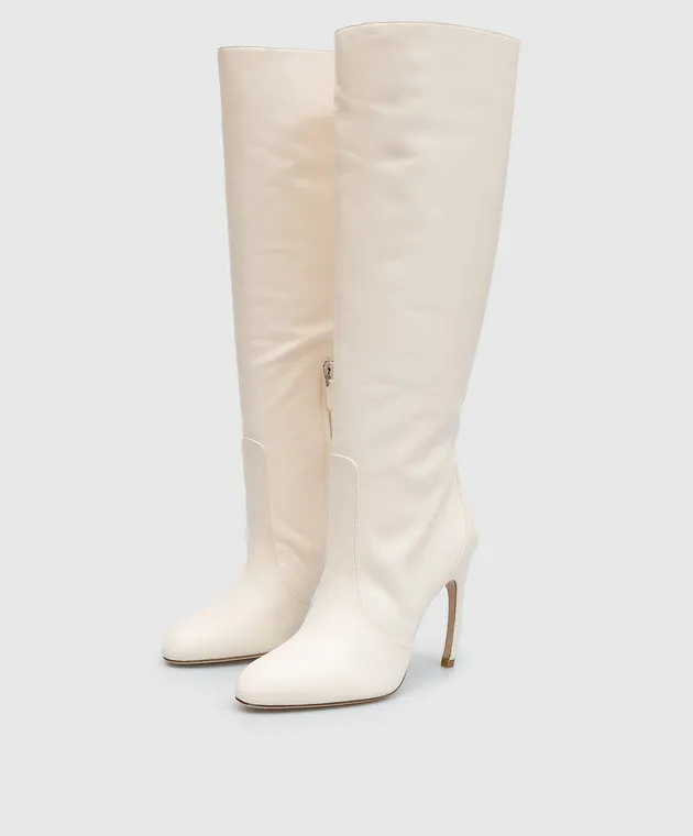 Stuart Weitzman White Leather Boots Lxecrv