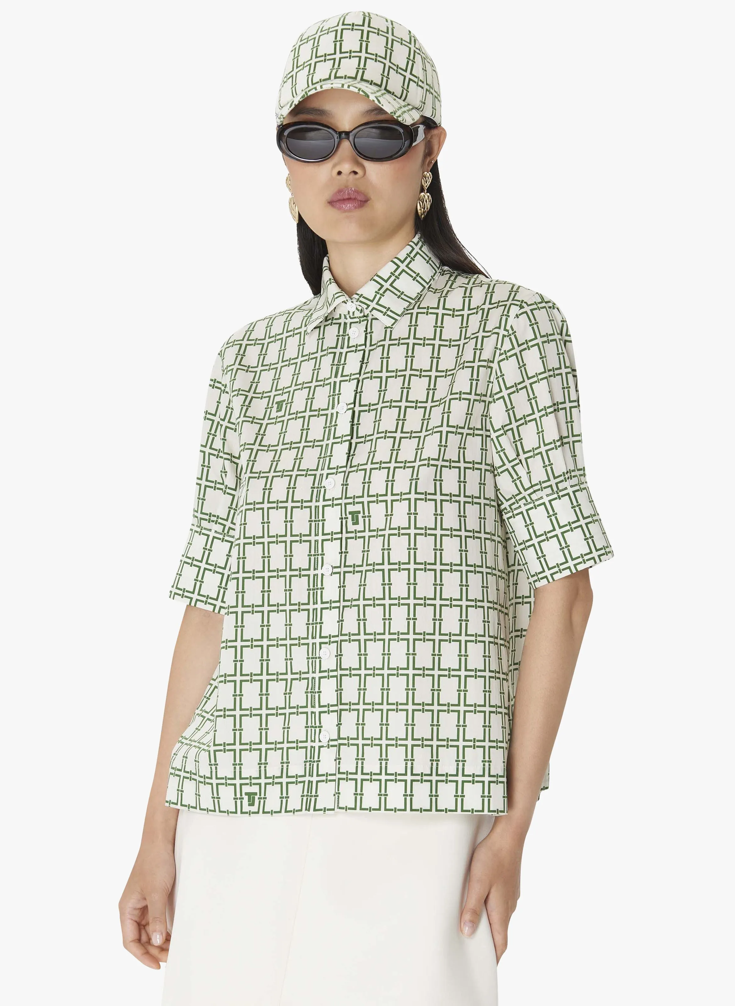 TARA JARMON CAMERON - Camisa de popelina con cuello clásico en blanco