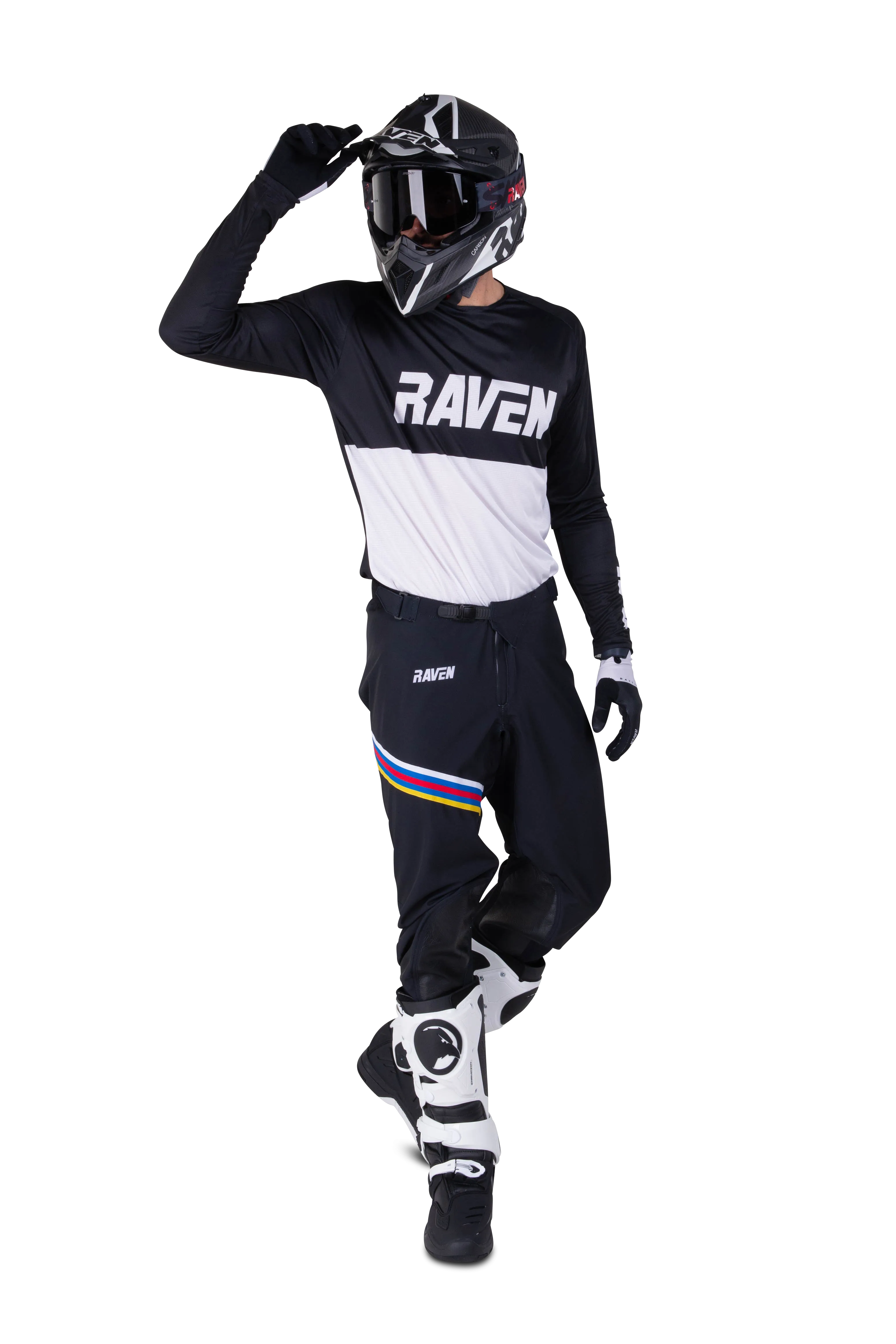 Traje de Cross Raven AIR Negro-Blanco