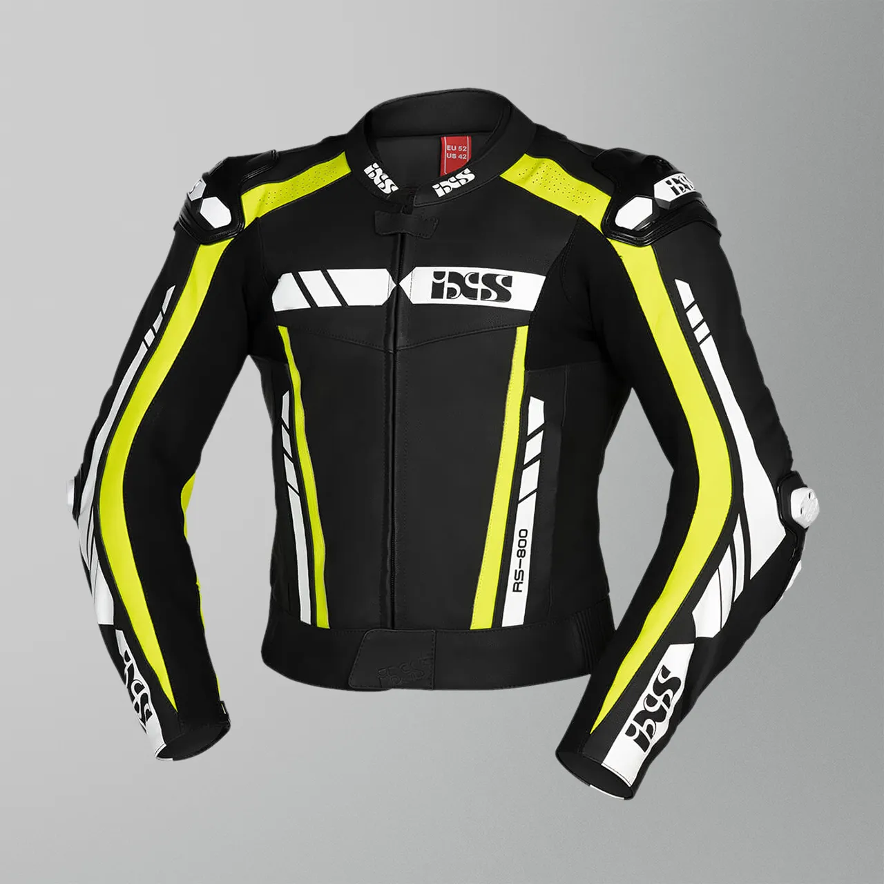 Traje de cuero iXS RS-800 Negro-Amarillo-Blanco 2-Piezas