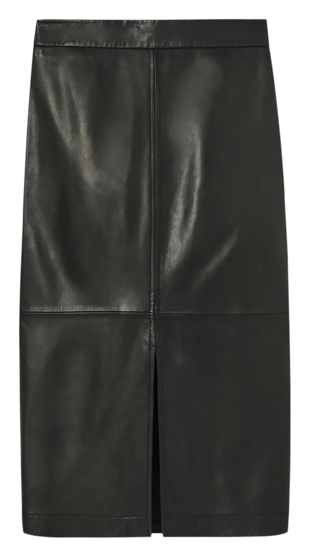 ZAPA JALA - Falda midi de cuero en negro